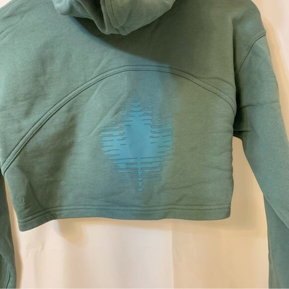 Lululemon Team Canada All Yours Cropped Hoodie Tidewater Teal Size 4 - Picture 6 of 8